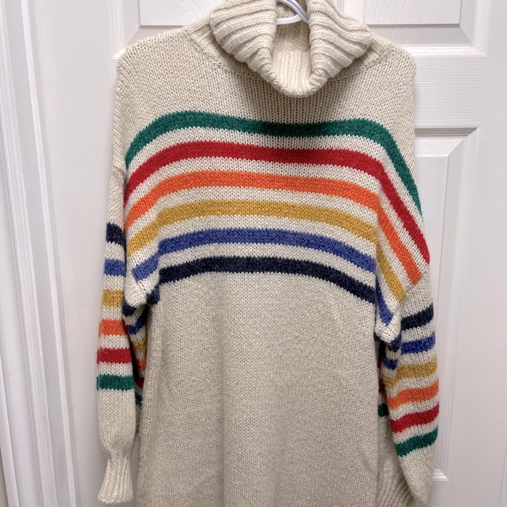 Oversized soft turtleneck sweater dress